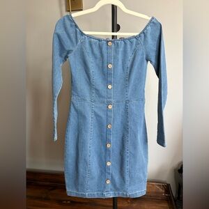 Blue Denim Button-Down Dress